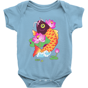 Fish and Lotus Baby Onesie By Dingding Hu