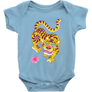 Tiger and Rose Baby Onesie By Dingding Hu